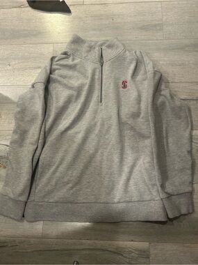 Gear For Sports Gray Quarter-Zip Sweater with Black Patterned Band